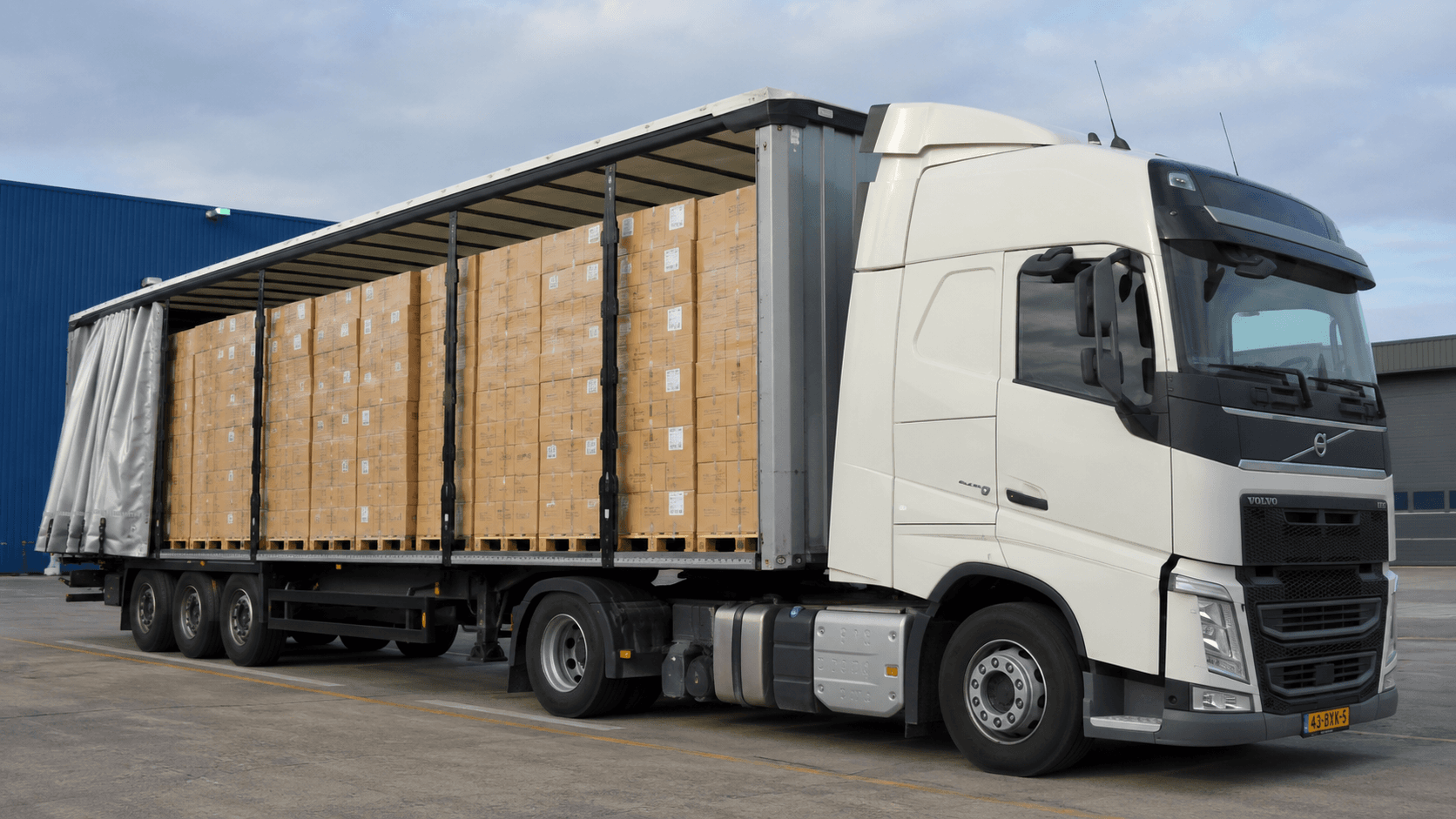 Full truck load vehicle ready for delivery